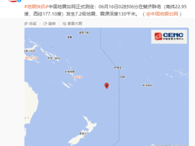 斐济群岛发生7.2级地震 会不会发生海啸？